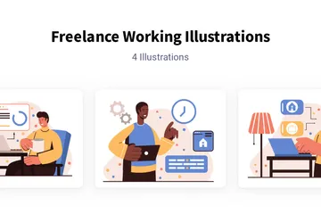 Freelance Working Illustration Pack