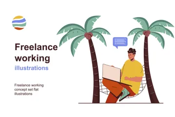 Freelance Working Illustration Pack