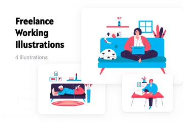 Freelance Working Illustration Pack