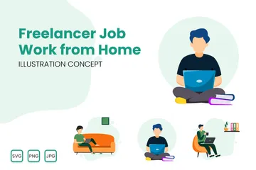 Freelancer Job Illustration Pack