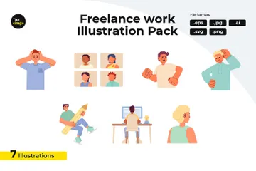 Freelancers Career Choice Illustration Pack