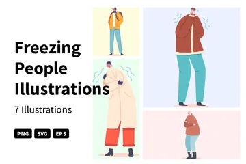 Freezing People Illustration Pack