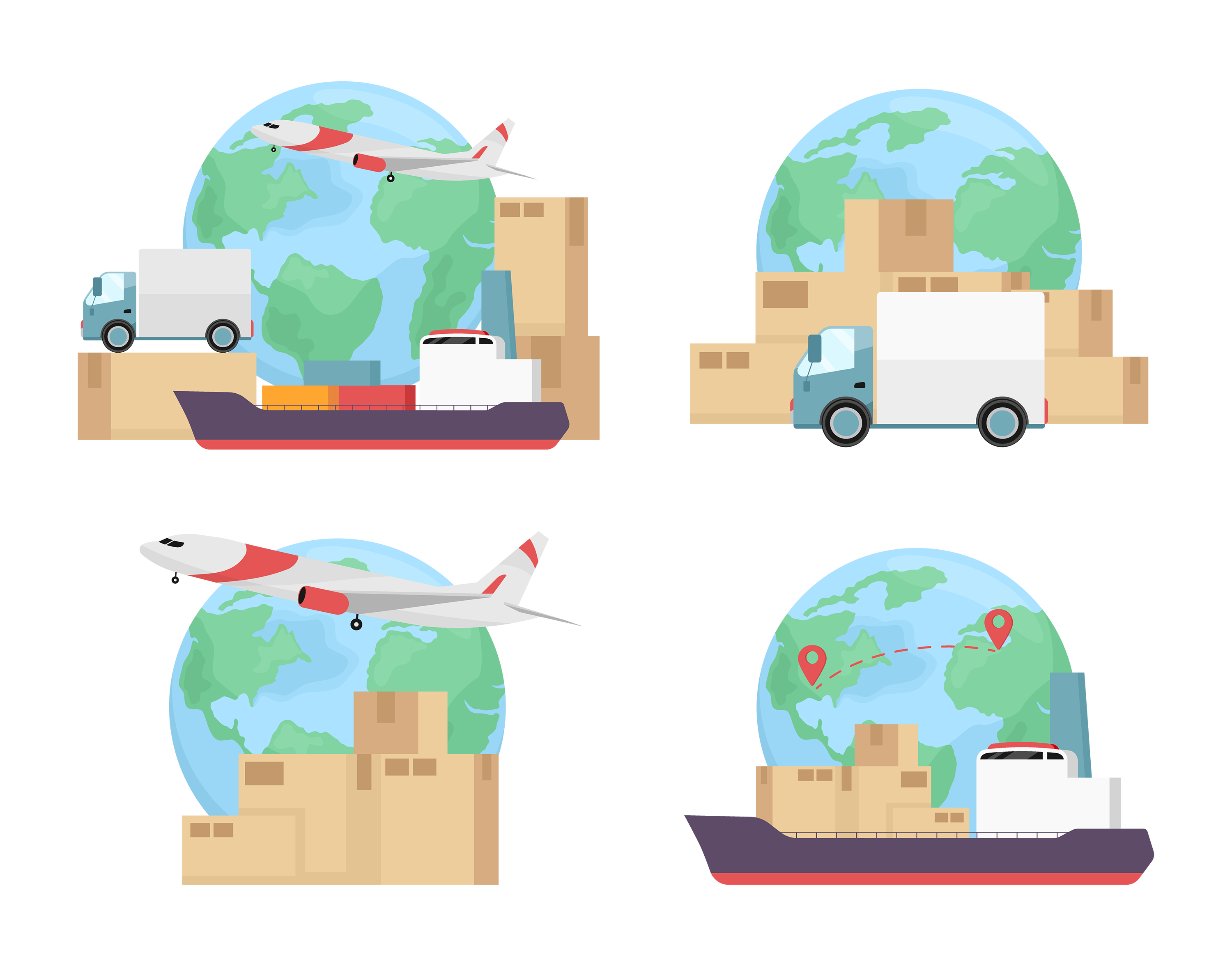 Premium Freight Shipping Illustration pack from E-commerce & Shopping ...