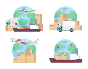 Freight Shipping Illustration Pack