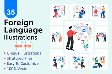 Fremdsprache Illustrationspack