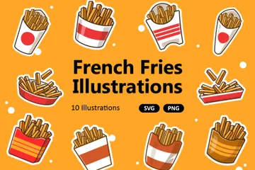 French Fries Illustration Pack