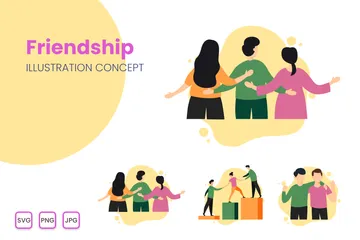 Freundschaft Illustrationspack