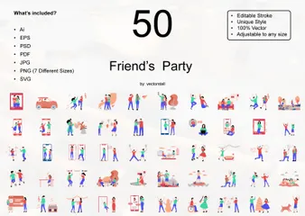 Friend's Party Illustration Pack