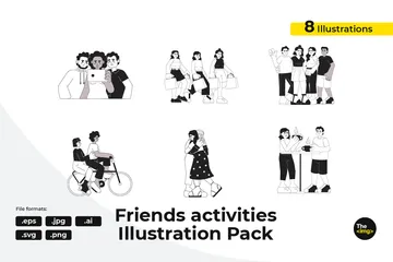 Friends Activities Illustration Pack