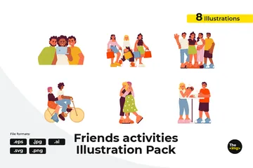 Friends Activities Illustration Pack