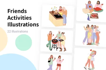 Friends Activities Illustration Pack