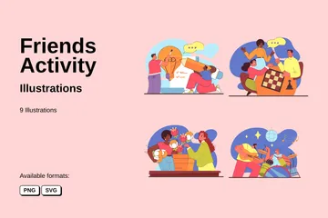 Friends Activity Illustration Pack