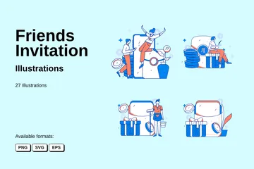 Friends Invitation Illustration Pack