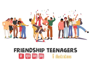 Friendship Teenagers Illustration Pack