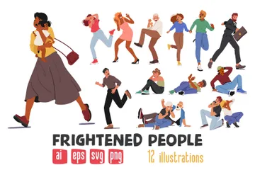 Frightened People Illustration Pack