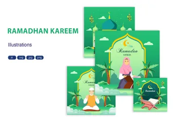 Fröhlichen Ramadan Illustrationspack