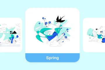 Frühling Illustration Pack