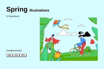 Frühling Illustration Pack