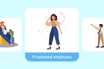 Frustrated Employee Illustration Pack