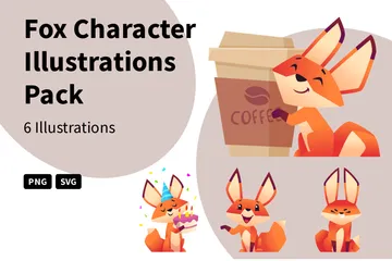 Fuchs-Charakter Illustrationspack