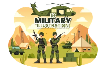 Fuerza del Ejército Militar Paquete de Ilustraciones