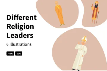 Verschiedene Religionsführer Illustrationspack