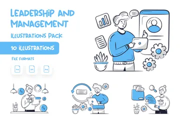 Führung und Management Illustrationspack