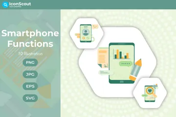 Funciones del teléfono inteligente Paquete de Ilustraciones