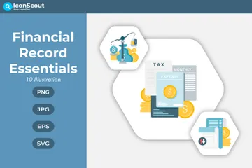 Fundamentos de Registro Financeiro Pacote de Ilustrações