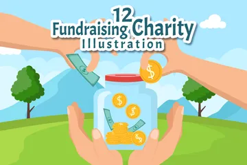 Fundraising Charity And Donation Illustration Pack