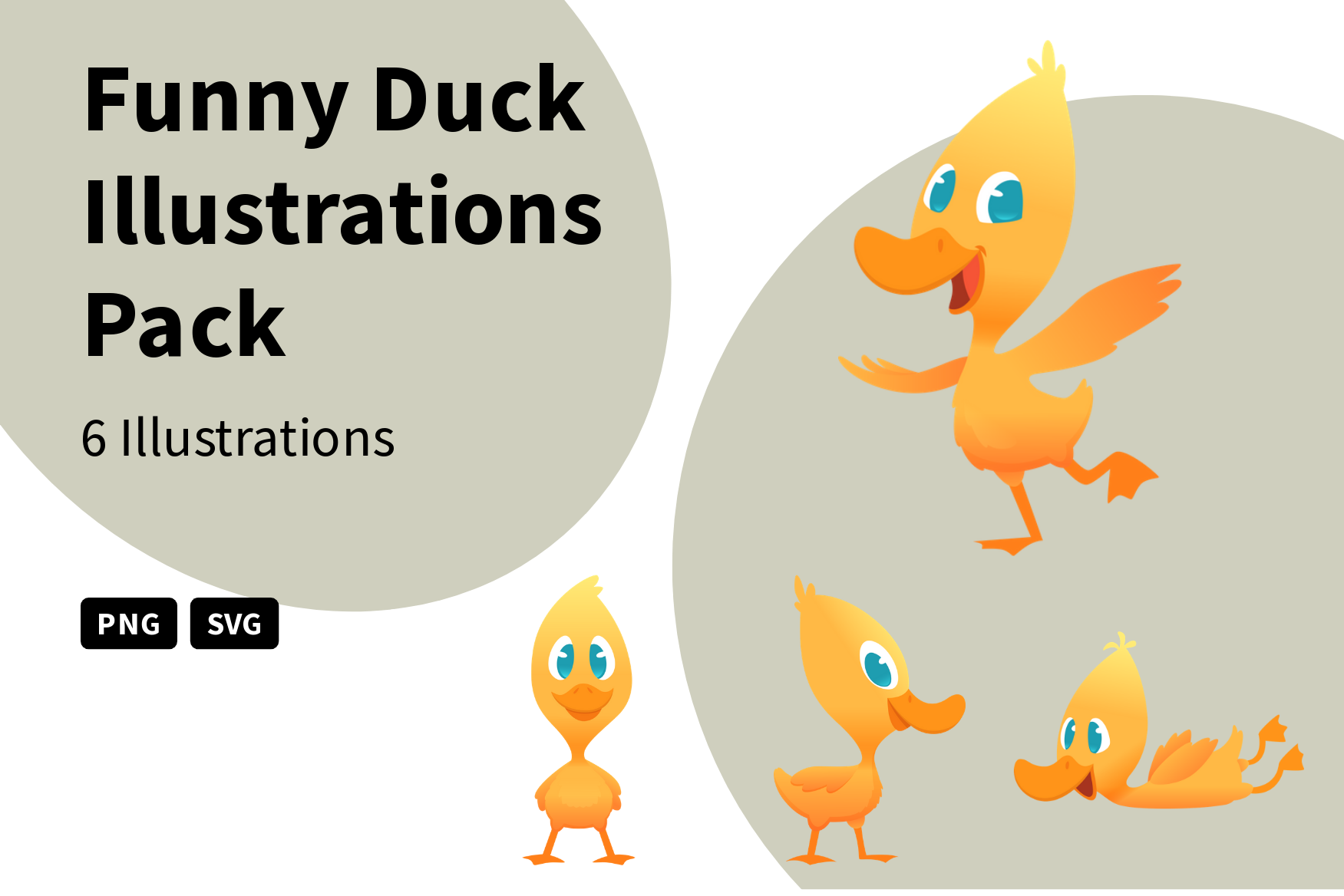 Funny Duck Illustration Pack 6 Free Download Animal Illustrations