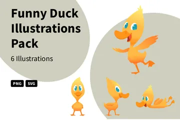 Funny Duck Illustration Pack