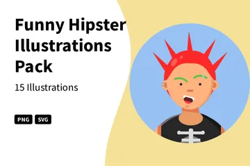 Funny Hipster Illustration Pack