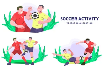 Fußballaktivität Illustrationspack