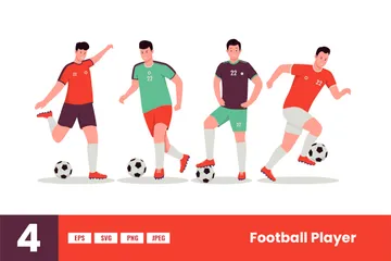 Fußballspieler Illustrationspack