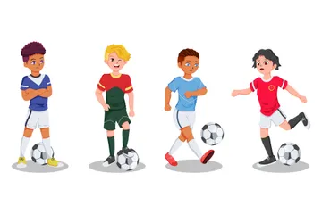 Football-Spieler-Charakter Illustrationspack