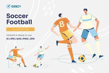 Futebol Futebol Pacote de Ilustrações