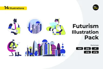 Futuristic Lifestyle Illustration Pack