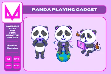 Gadget para jogar Panda Pacote de Ilustrações