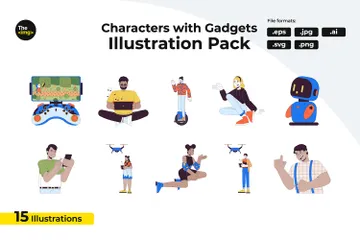 Gadgets verwenden Illustrationspack