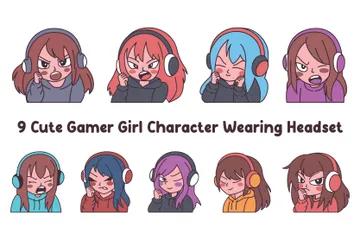 Gamer Girl Illustration Pack