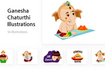 Ganesha Chaturthi Illustration Pack