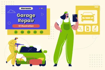 Garage Repair Illustration Pack