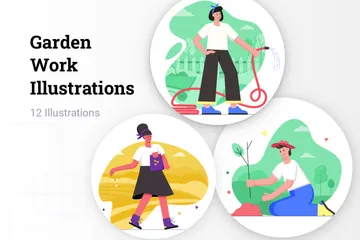 Garden Work Illustration Pack