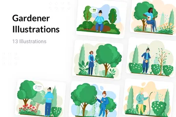 Gardener Illustration Pack