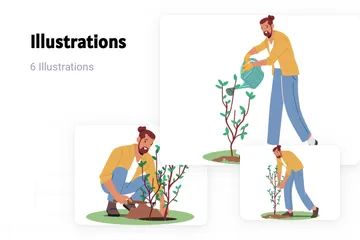 Gardener Illustration Pack