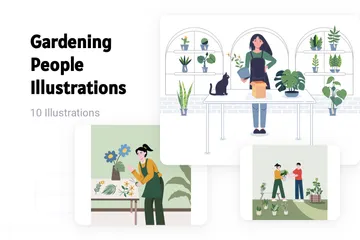 Gardening People Illustration Pack