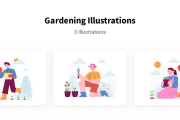 Gartenarbeit Illustrationspack