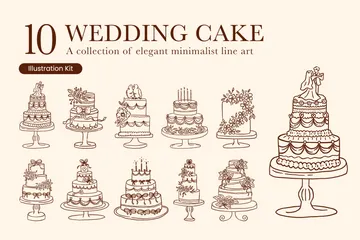 Gâteau de mariage Illustration Pack