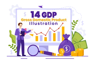 GDP Or Gross Domestic Product Illustration Pack